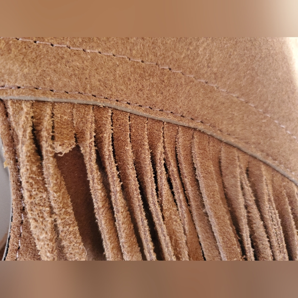 Lucky Brand Nyra Brown Fringe Suede Tote Bag NWT - Picture 9 of 9